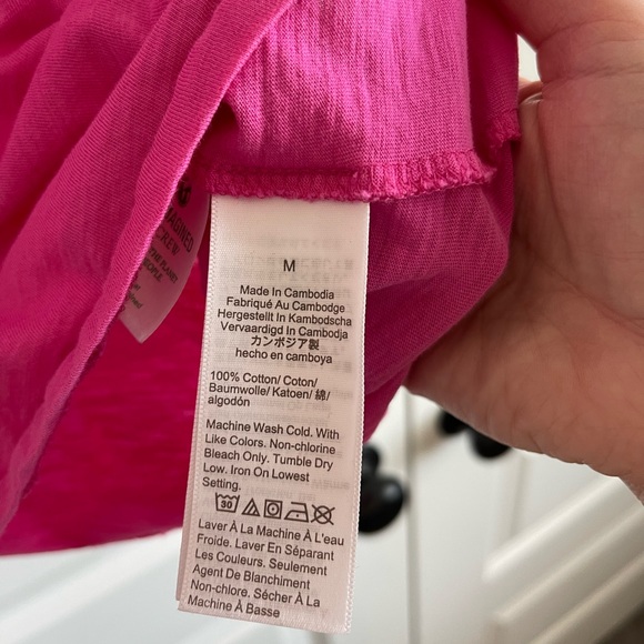 Women’s J Crew Factory pink v-neck slub cotton short sleeve t-shirt medium - Picture 3 of 4